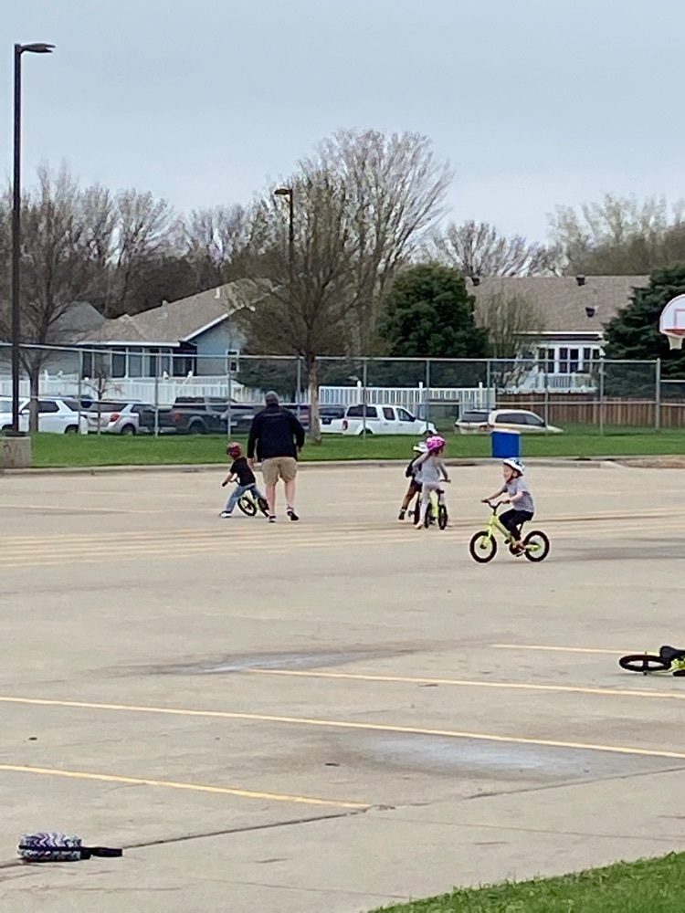 students riding bikes
