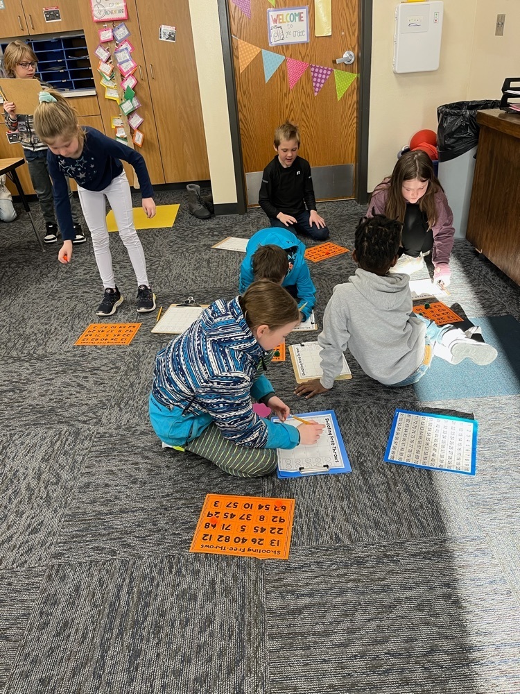 Students playing a math game.